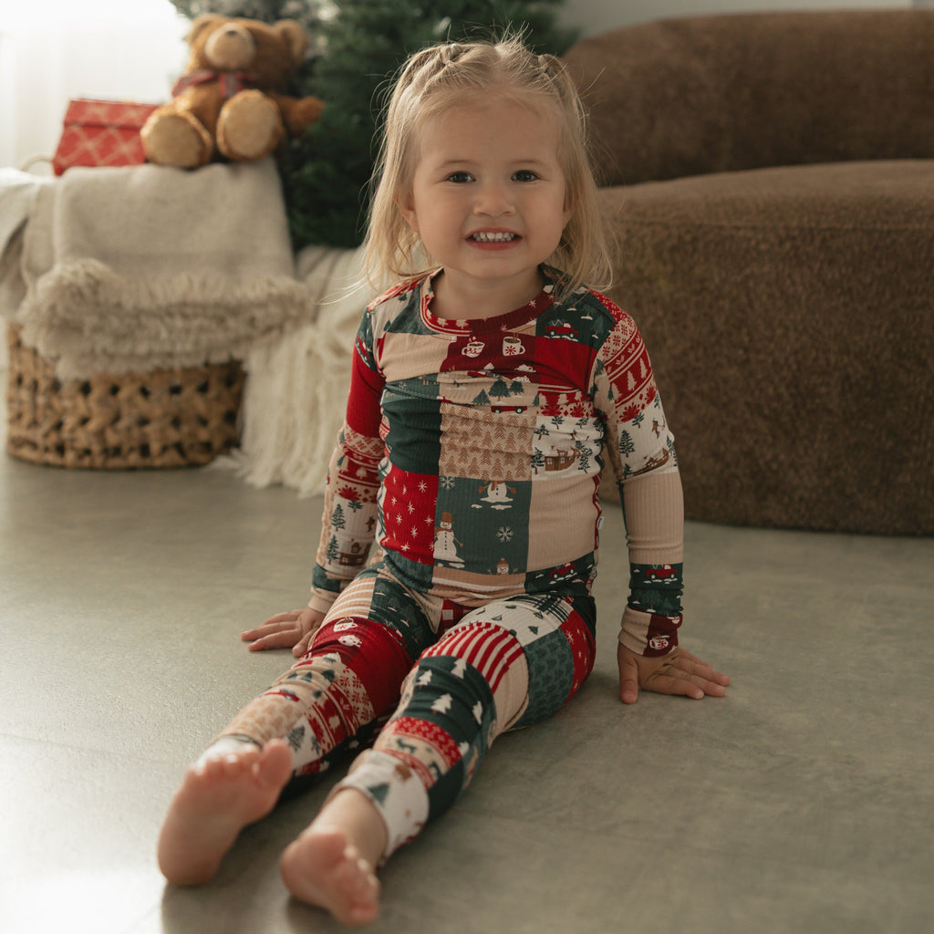Patchwork Small Ribbed Two-Piece Set