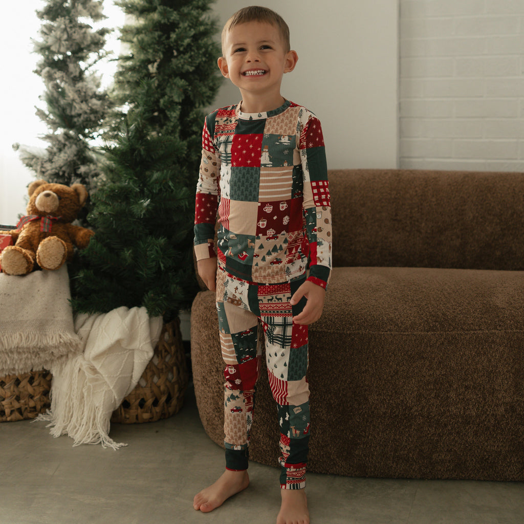 Patchwork Small Ribbed Two-Piece Set