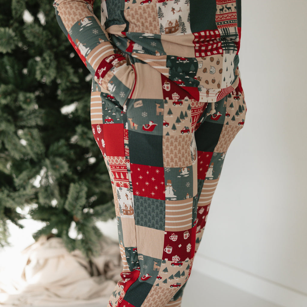 Patchwork Small Ribbed Women's Pants