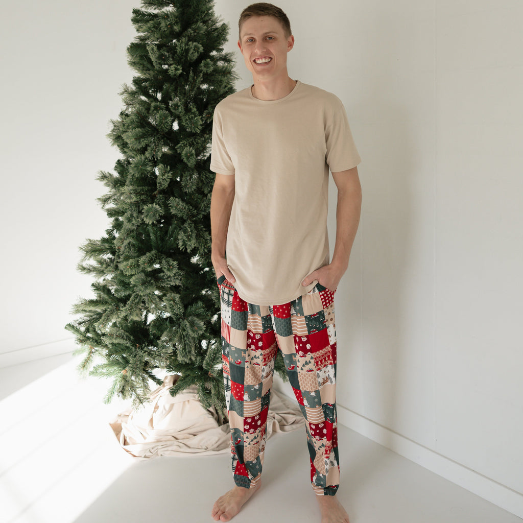 Patchwork Small Ribbed Men's Pants