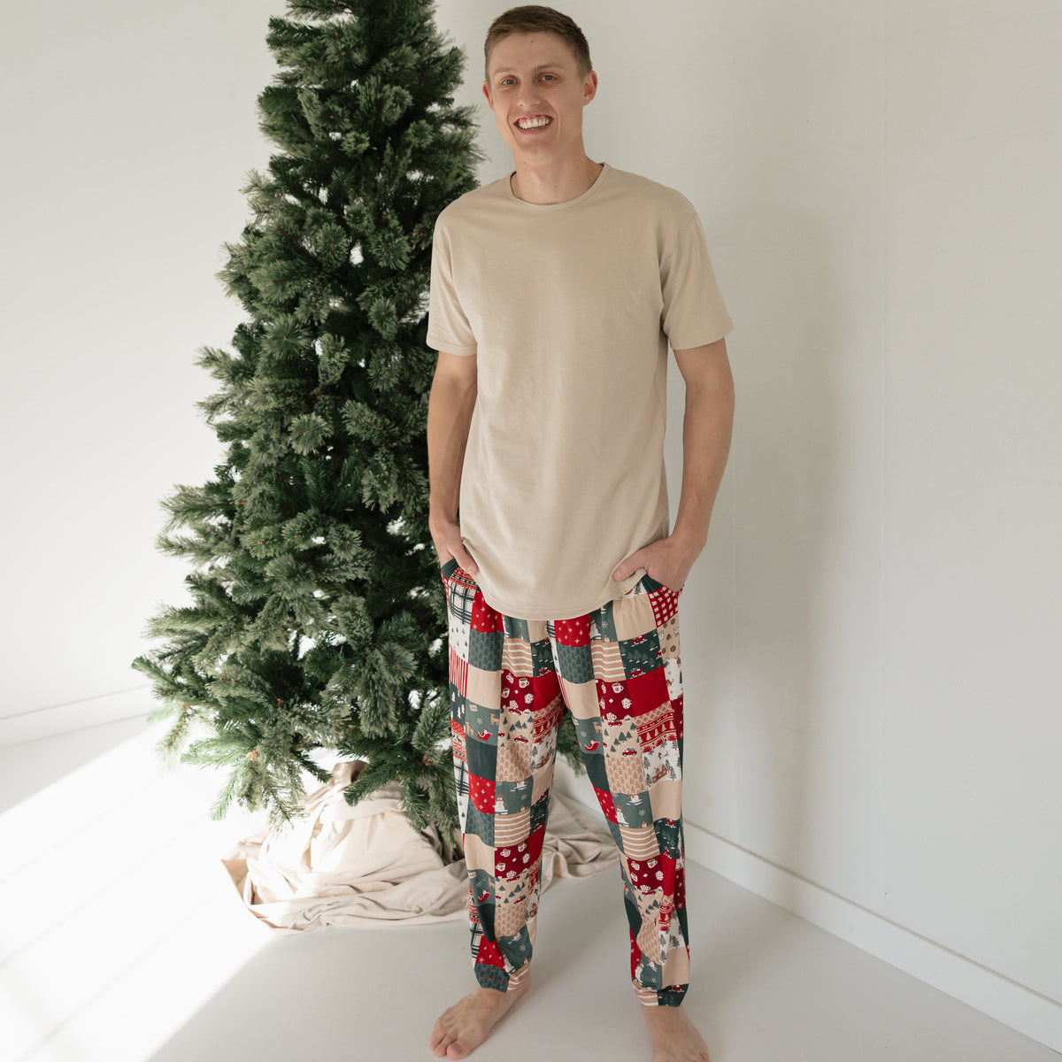 Patchwork Small Ribbed Men's Pants