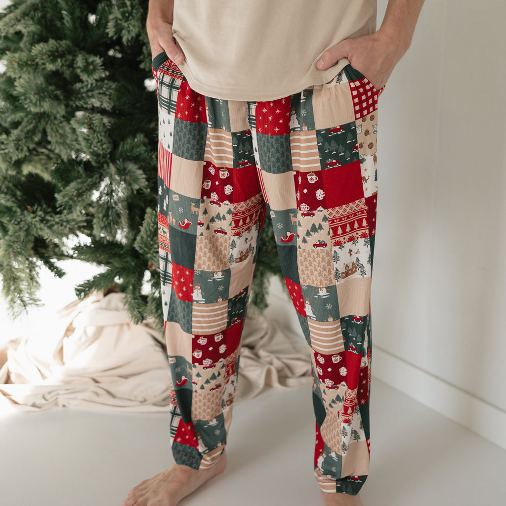 Patchwork Small Ribbed Men's Pants