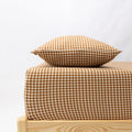 Caramel Small Gingham Twin Sheet With Pillow Case