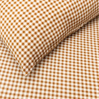 Caramel Small Gingham Twin Sheet With Pillow Case