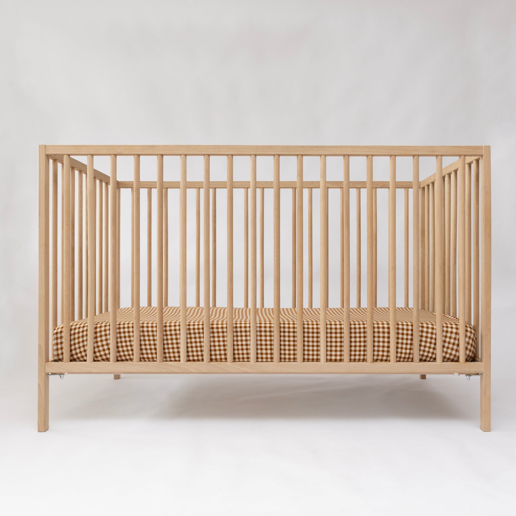 Caramel Small Gingham Crib Sheet