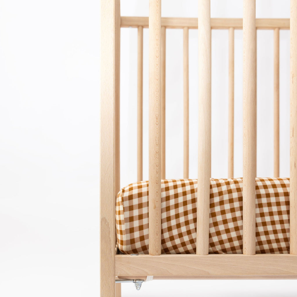 Caramel Small Gingham Crib Sheet