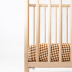 Caramel Small Gingham Crib Sheet