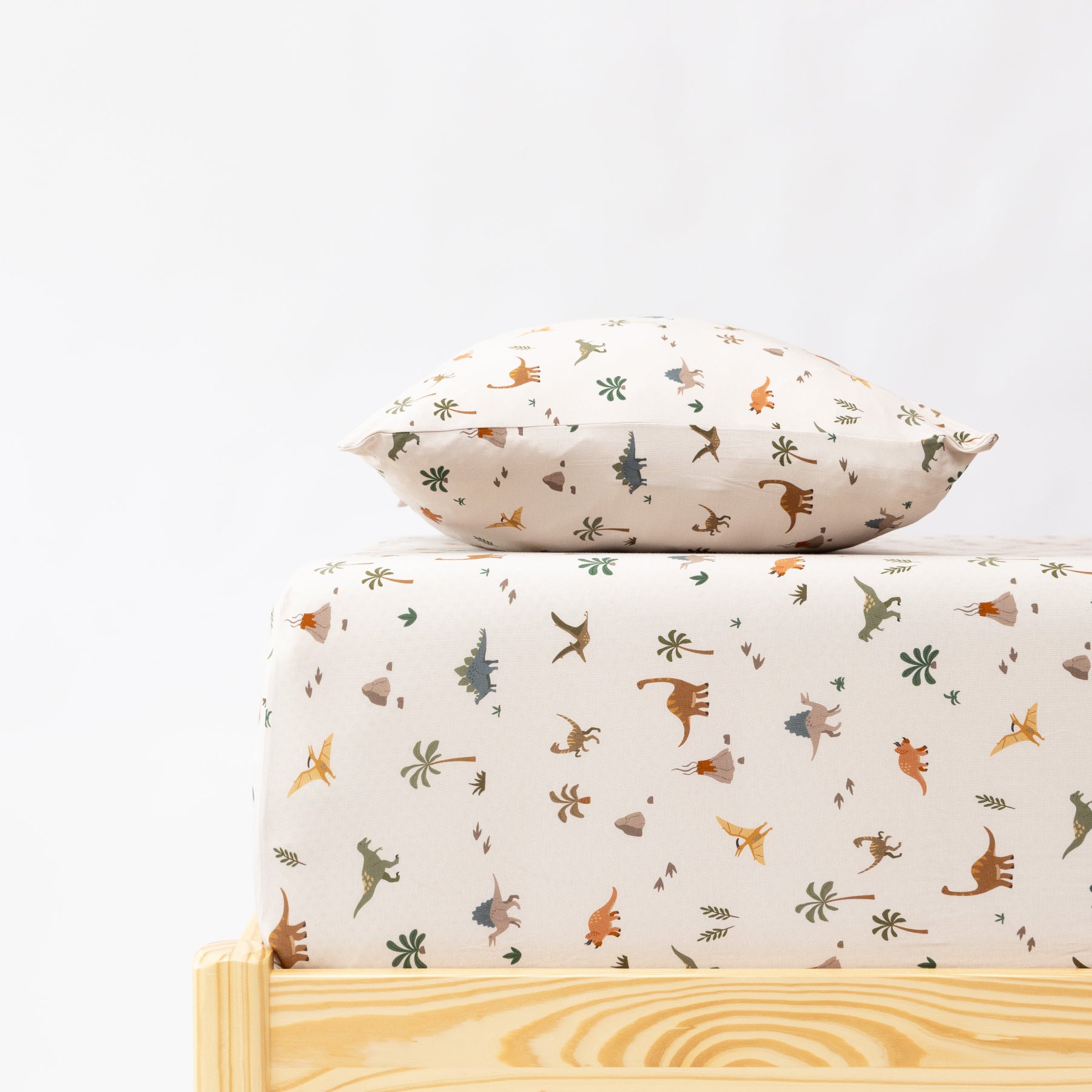 Prehistoric Dinosaurs Twin Sheet with Pillow Case