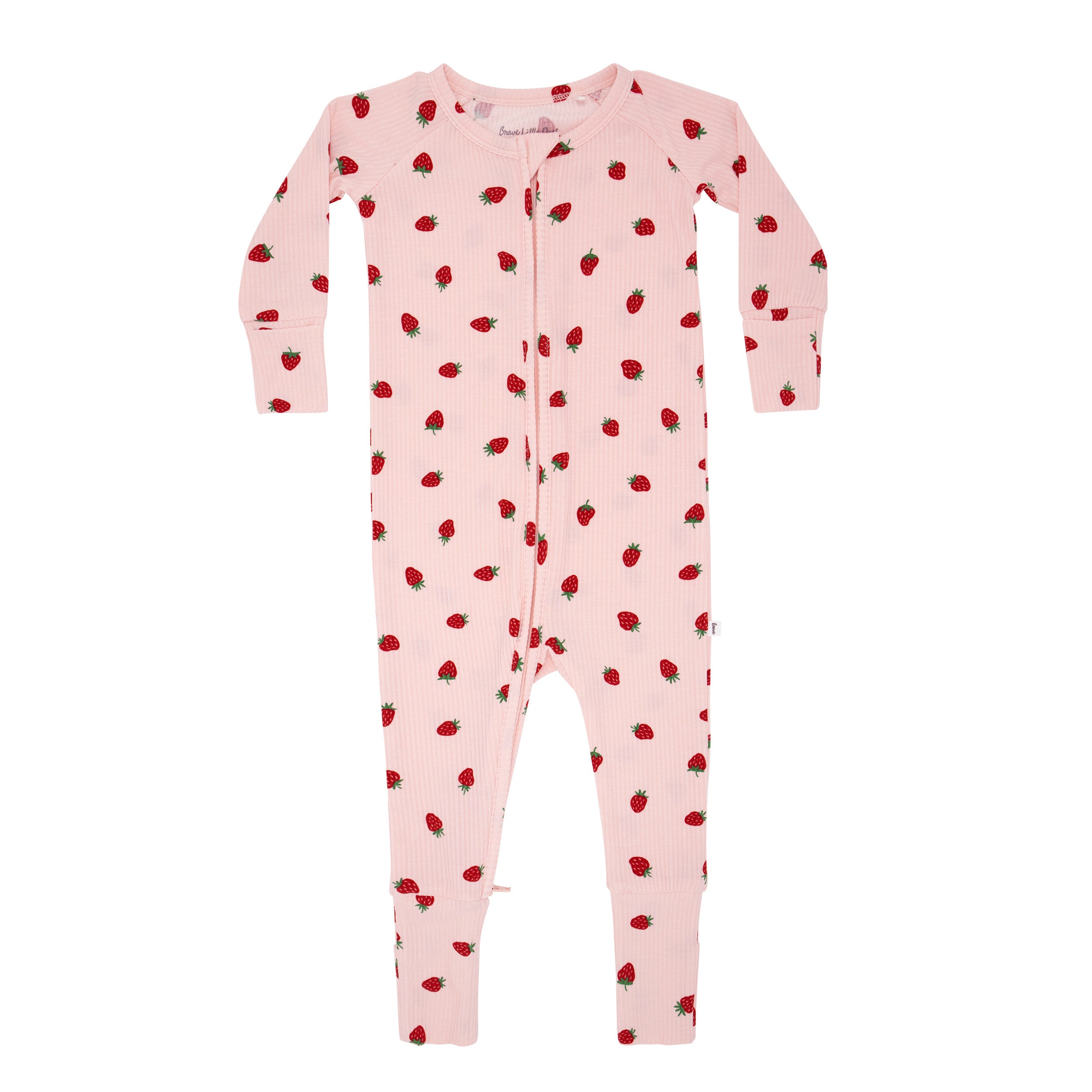 Strawberries Small Ribbed Zip Romper
