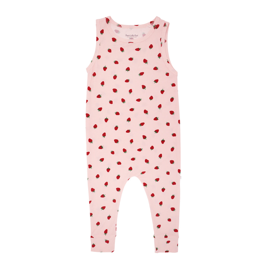 Strawberries Small Ribbed Harem Romper