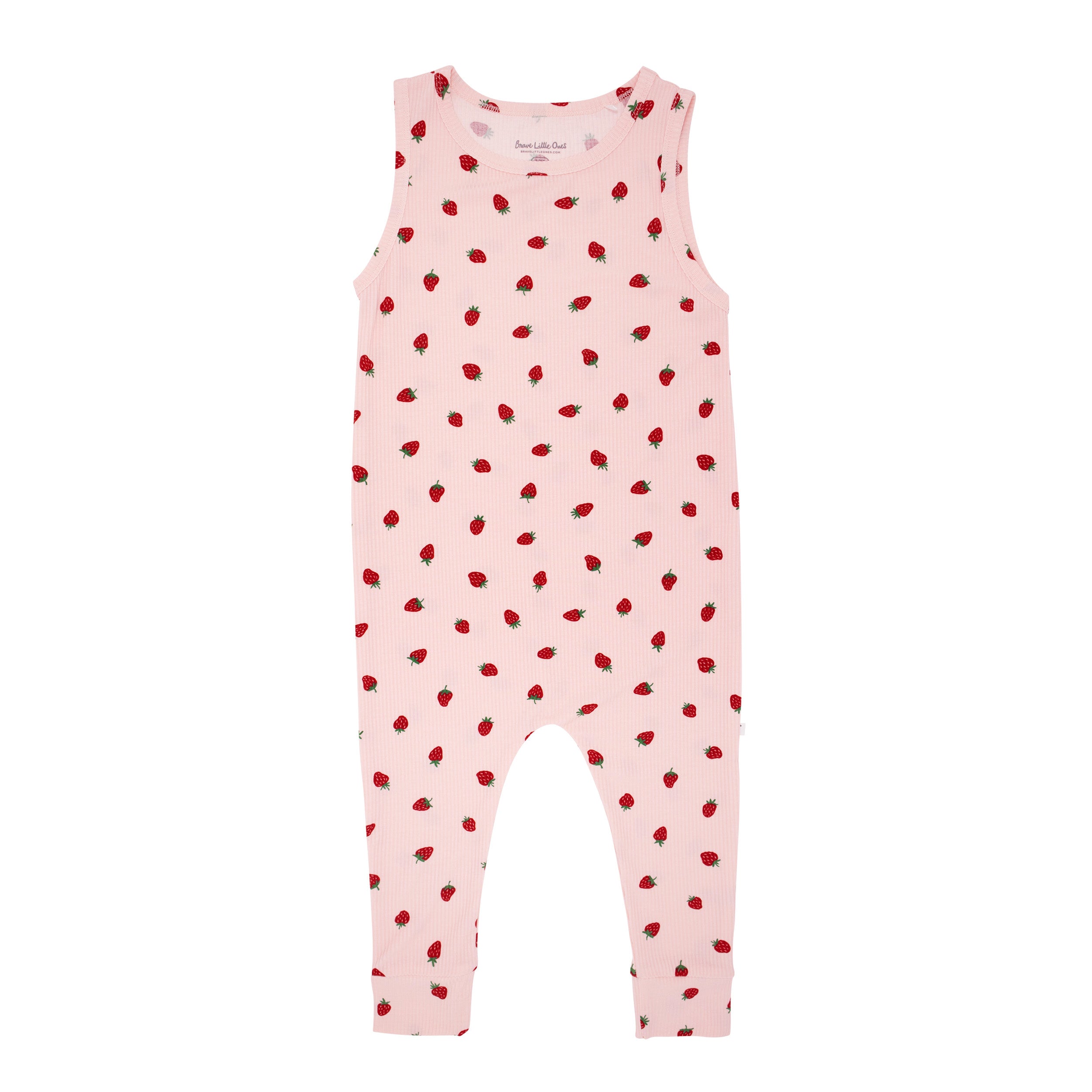 Strawberries Small Ribbed Harem Romper