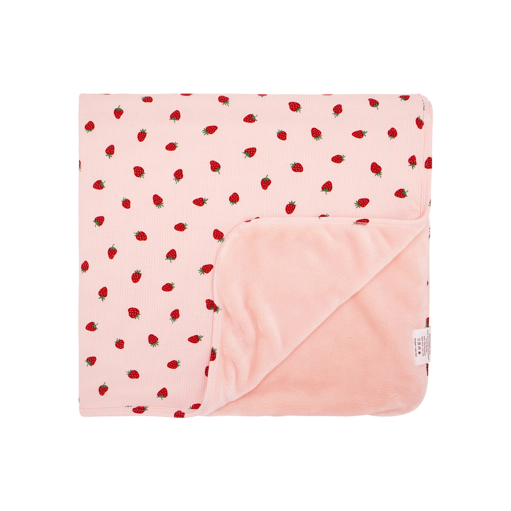Strawberries Small Ribbed Toddler Blanket