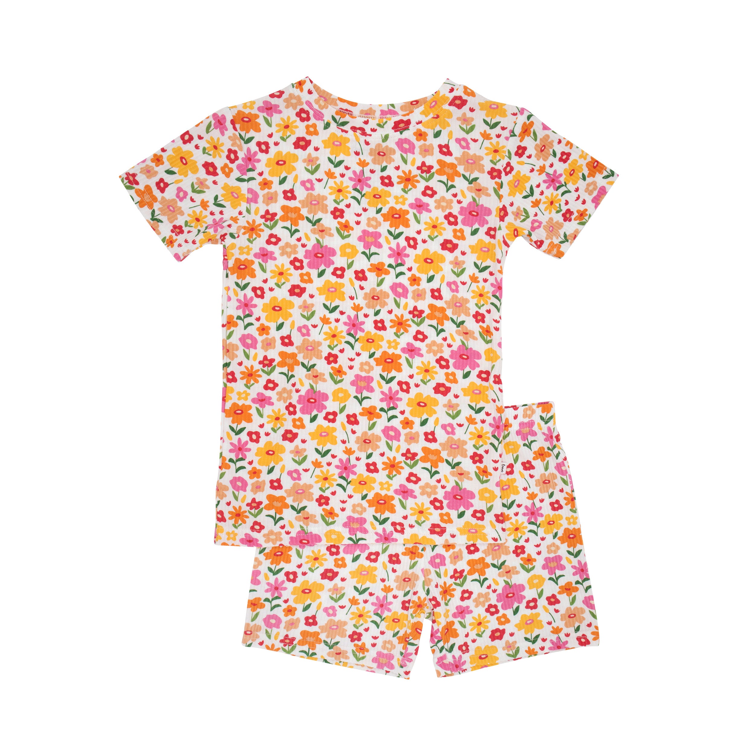 Summer Blooms Small Ribbed Shorts Two-Piece Set
