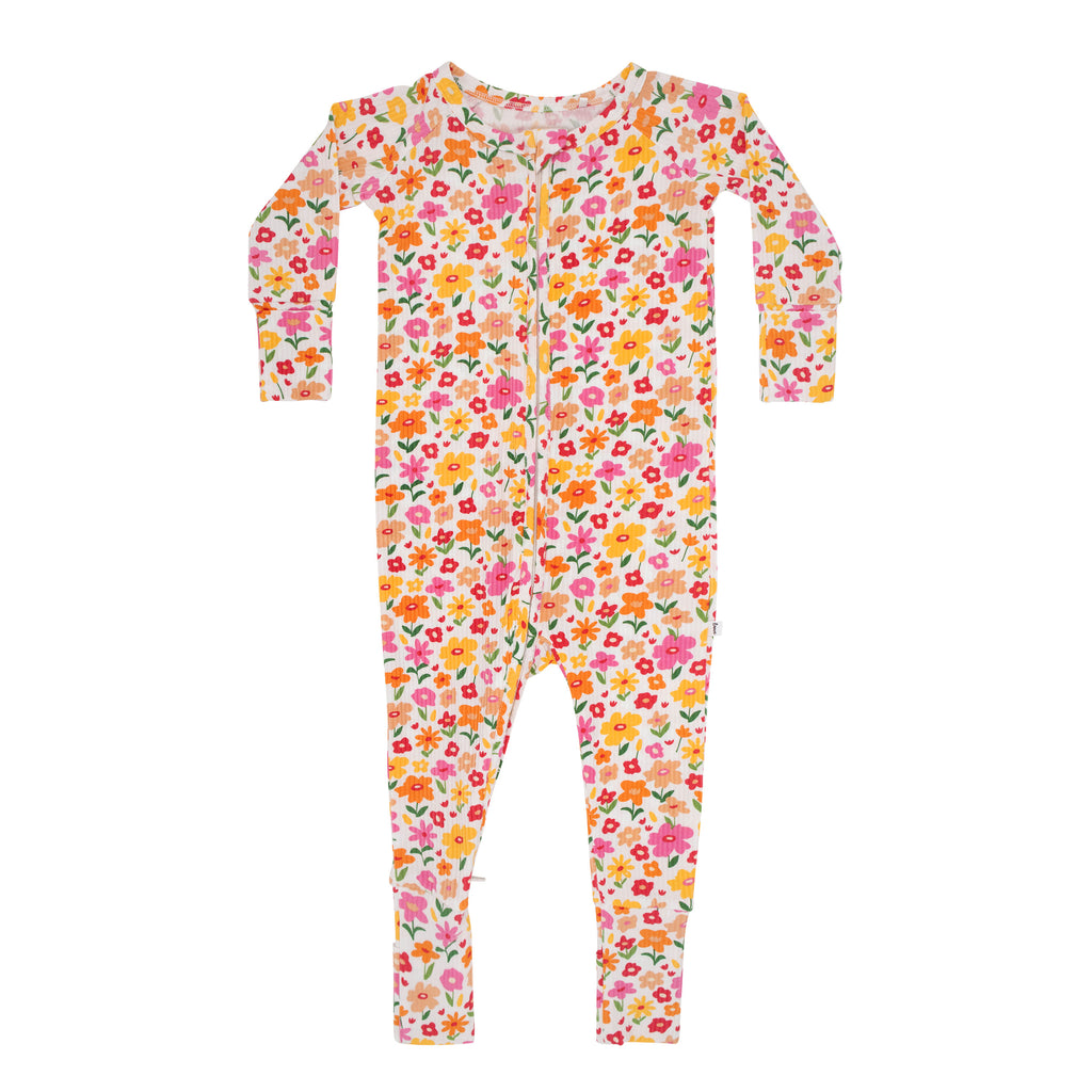 Summer Blooms Small Ribbed Zip Romper