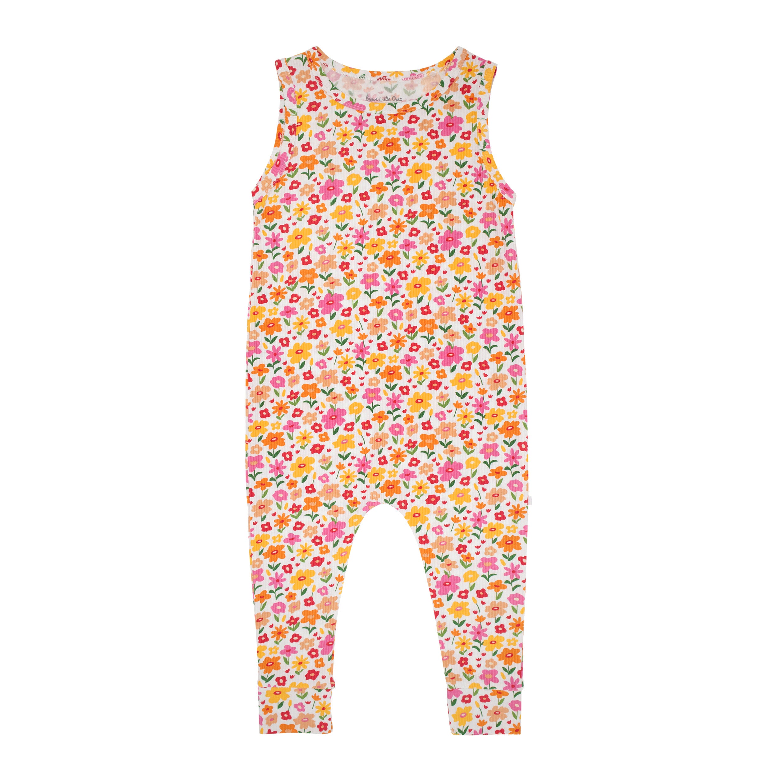 Summer Blooms Small Ribbed Harem Romper