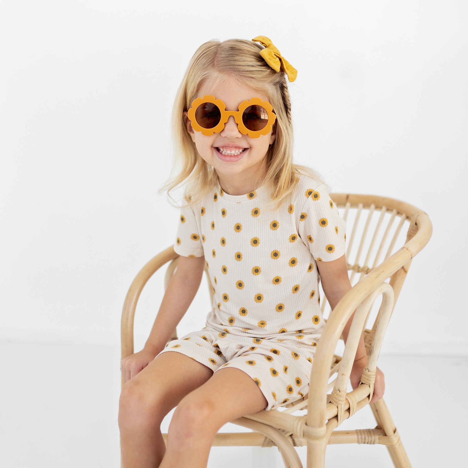 Sunflowers Small Ribbed Shorts Two-Piece Set