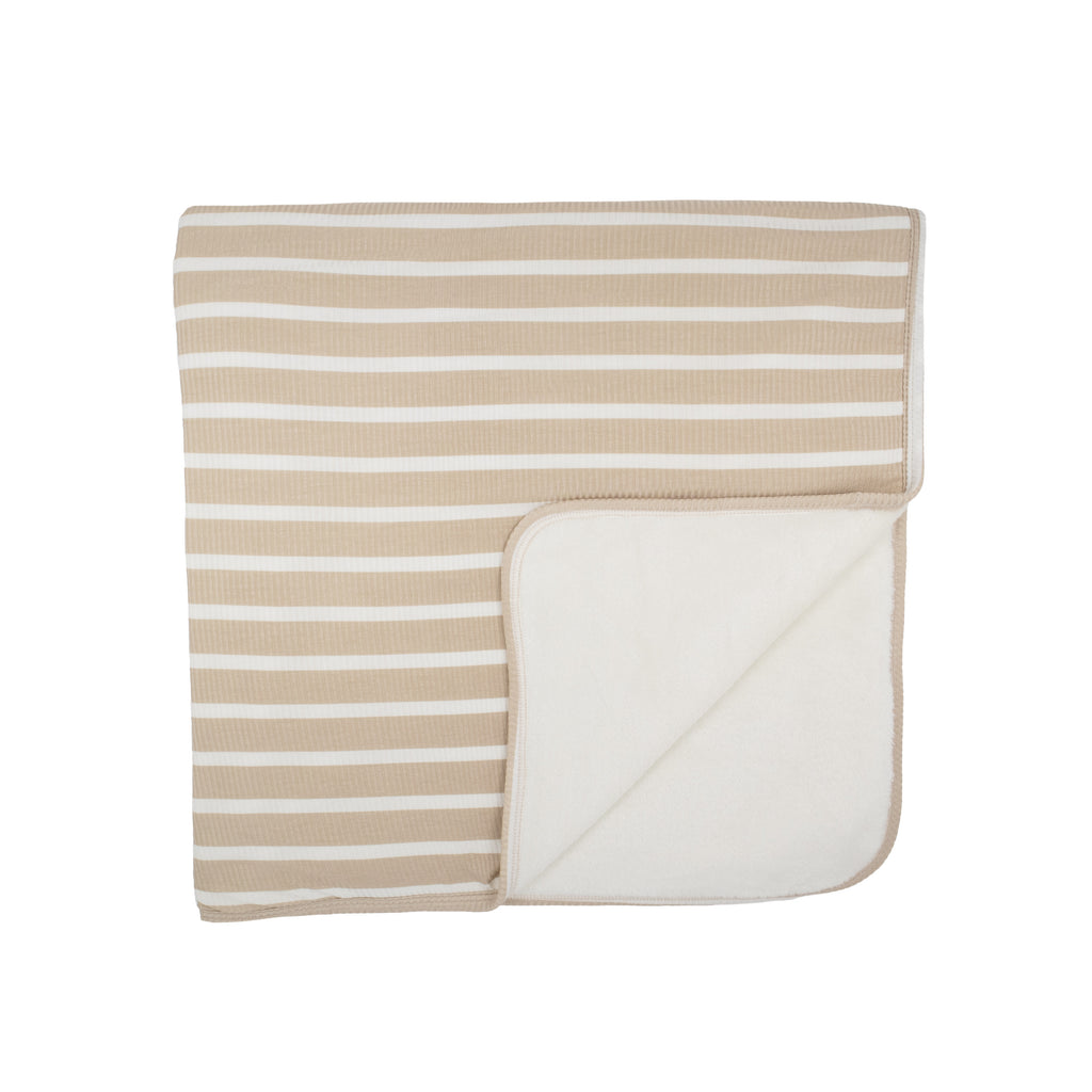 Tan Wide Stripe Small Ribbed Youth Blanket