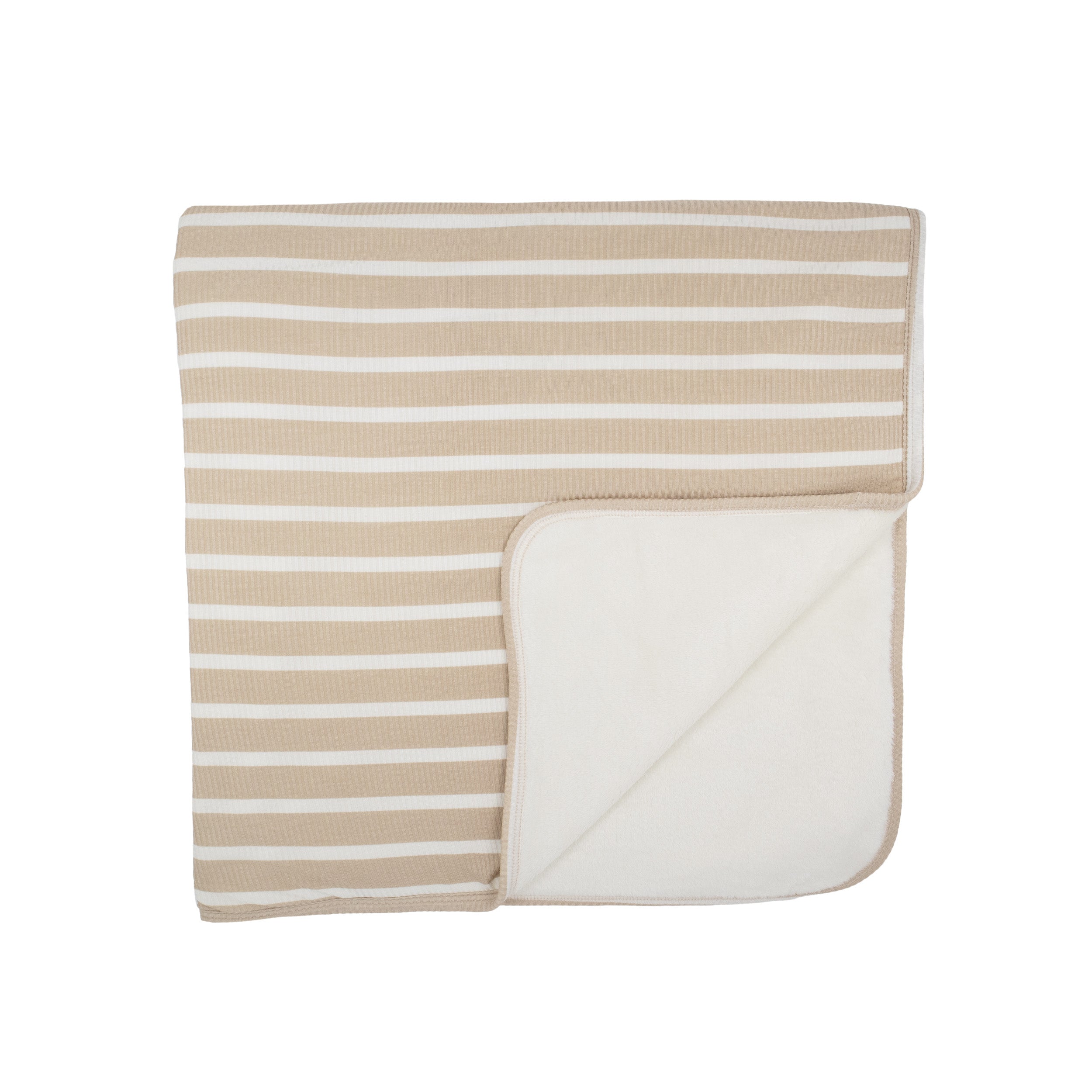 Tan Wide Stripe Small Ribbed Adult Blanket