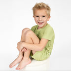 Tarragon Green Small Ribbed Shorts Two-Piece Set