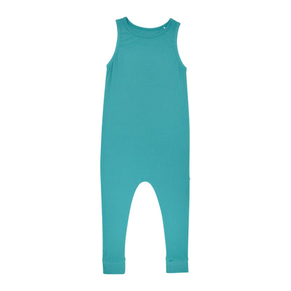 Teal Small Ribbed Harem Romper