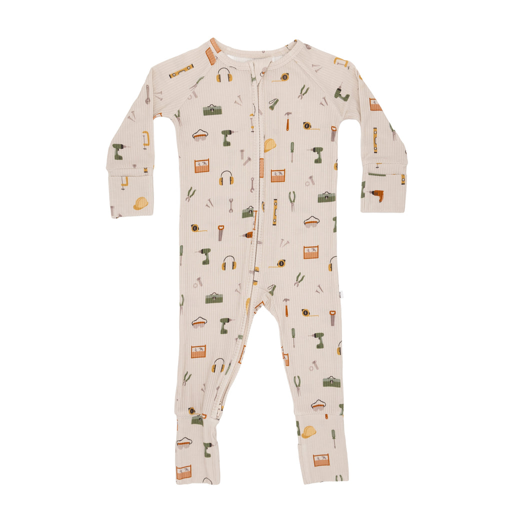 Tool Time Small Ribbed Zip Romper