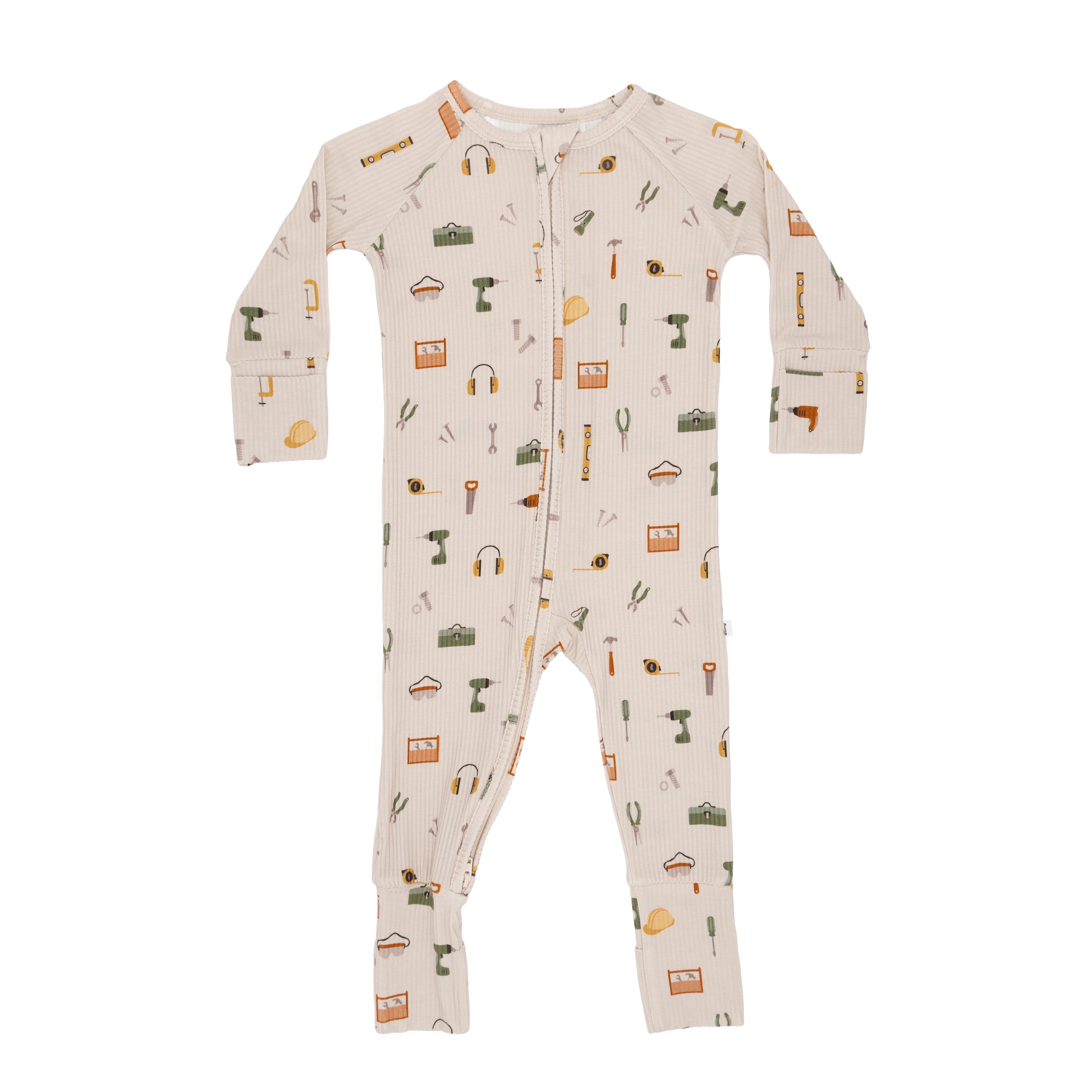 Tool Time Small Ribbed Zip Romper