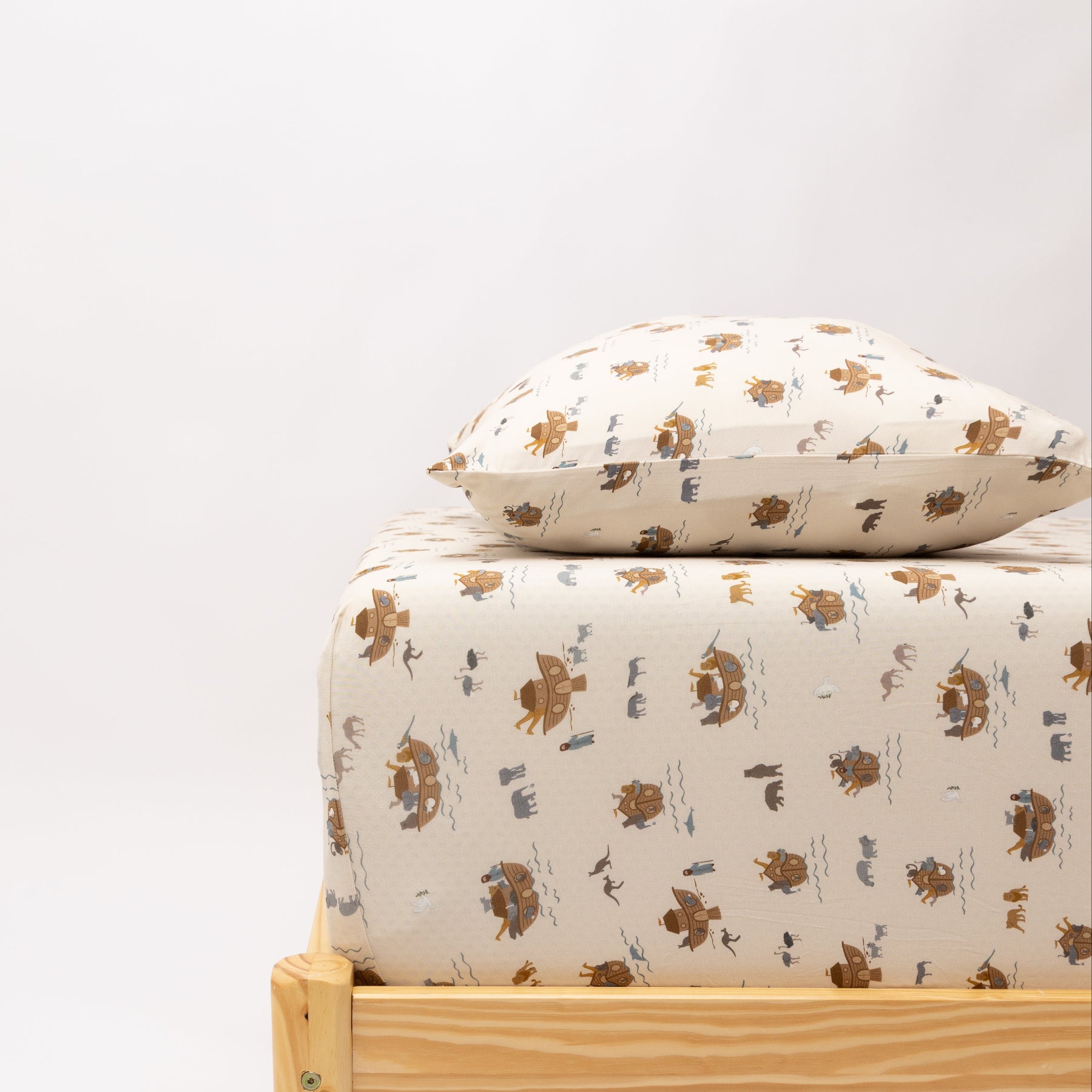 Noah's Ark Twin Sheet With Pillow Case