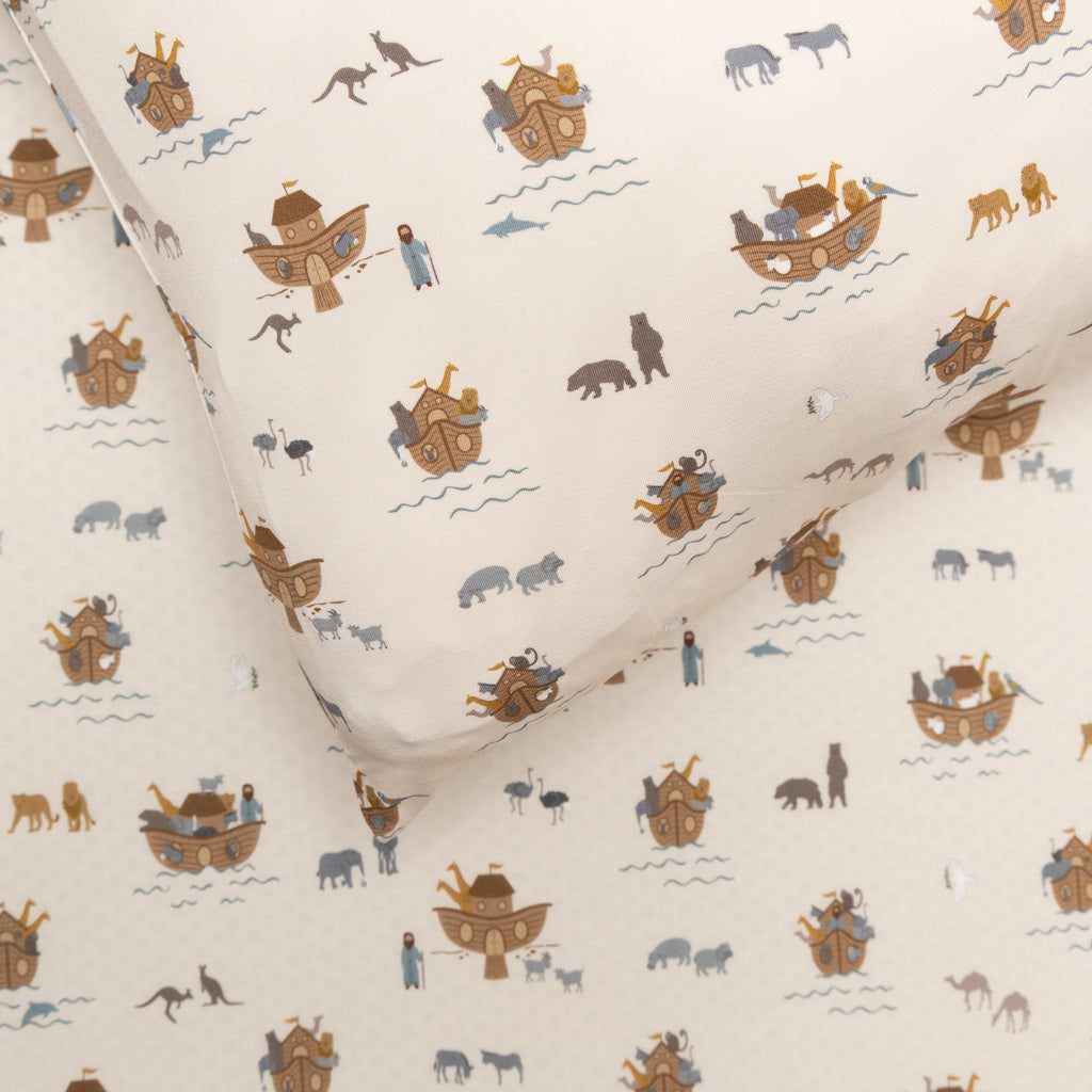 Noah's Ark Twin Sheet With Pillow Case