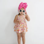 Summer Blooms Small Ribbed Ruffle Romper