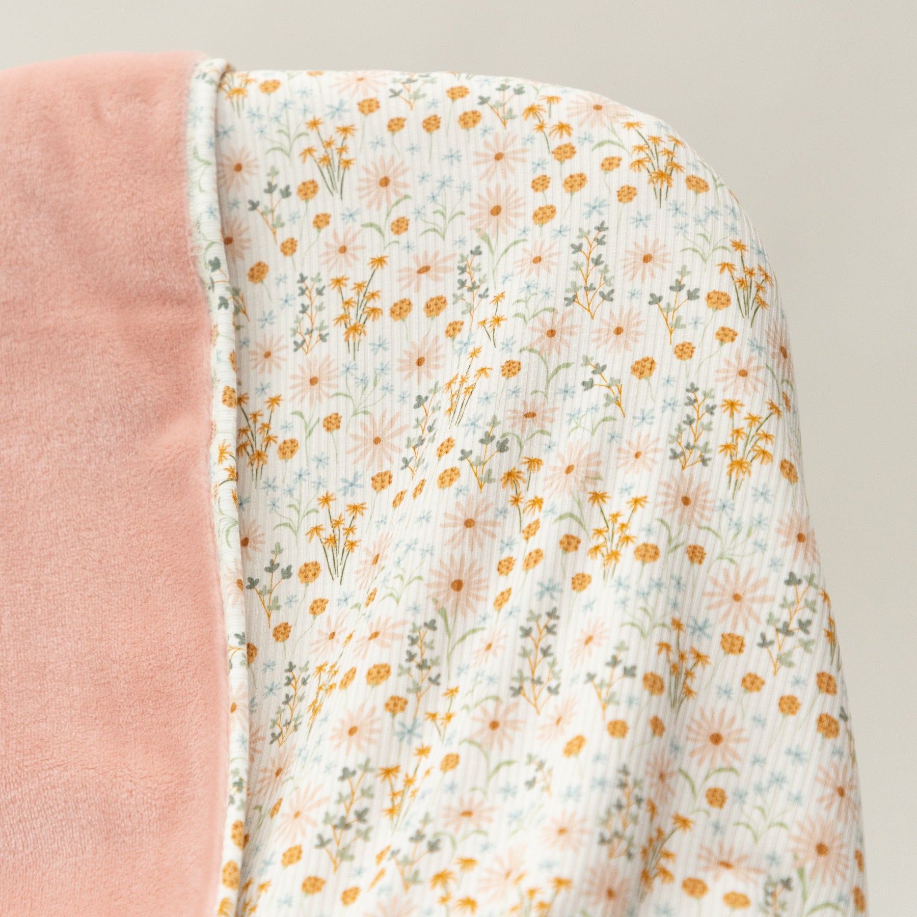 Whimsical Floral Small Ribbed Toddler Blanket