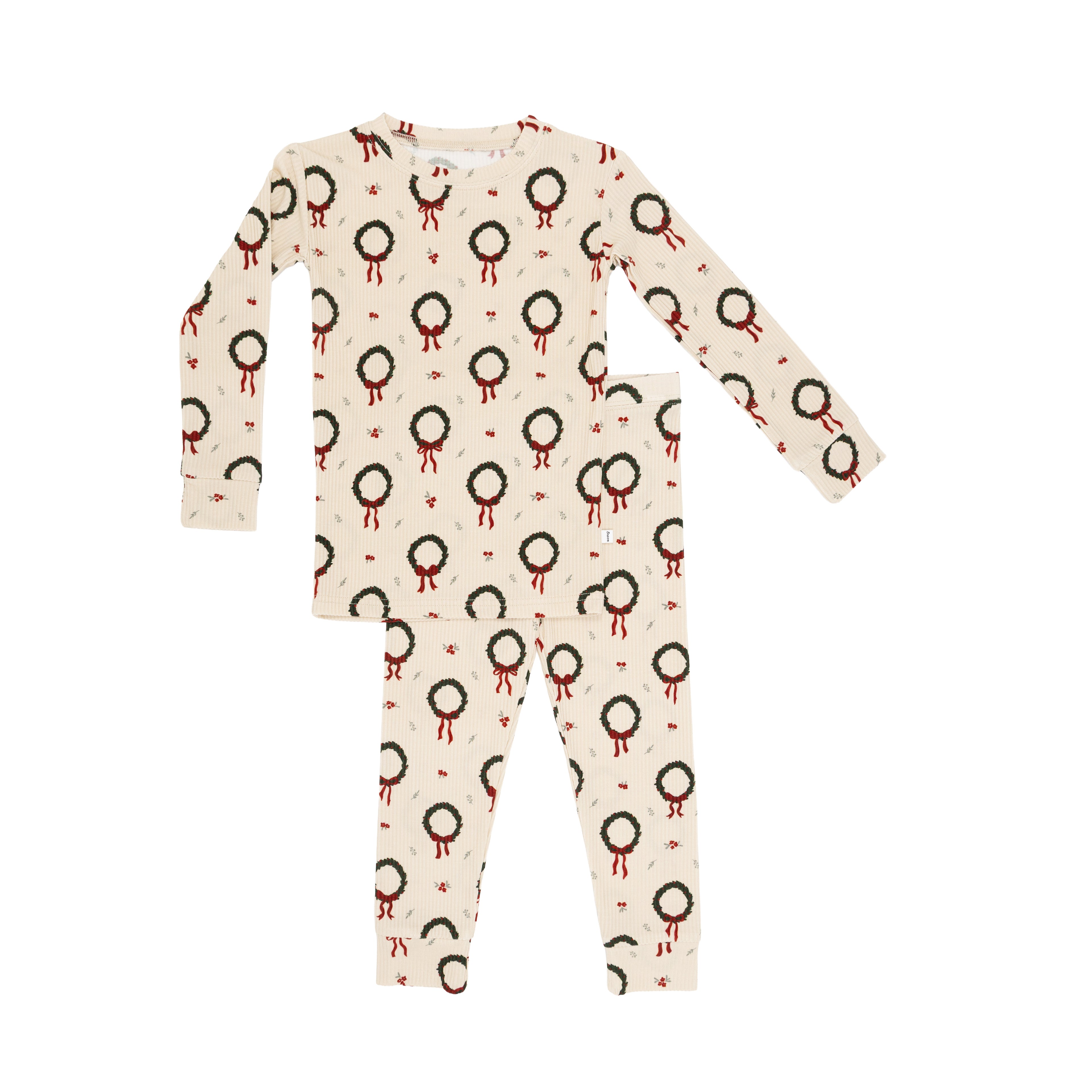 Christmas Wreaths Small Ribbed Two-Piece Set