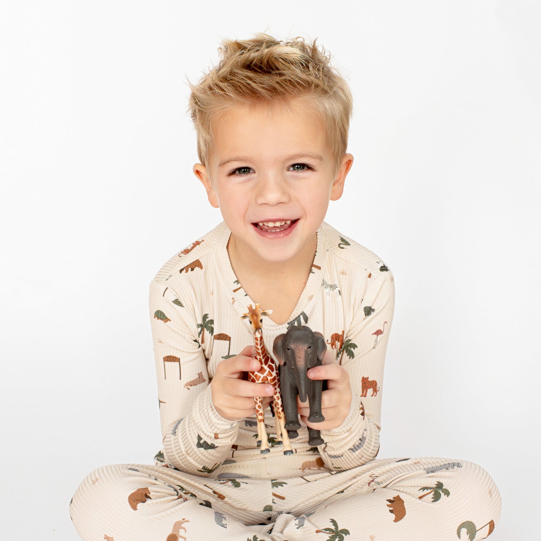 Zoo Day Small Ribbed Two-Piece Set