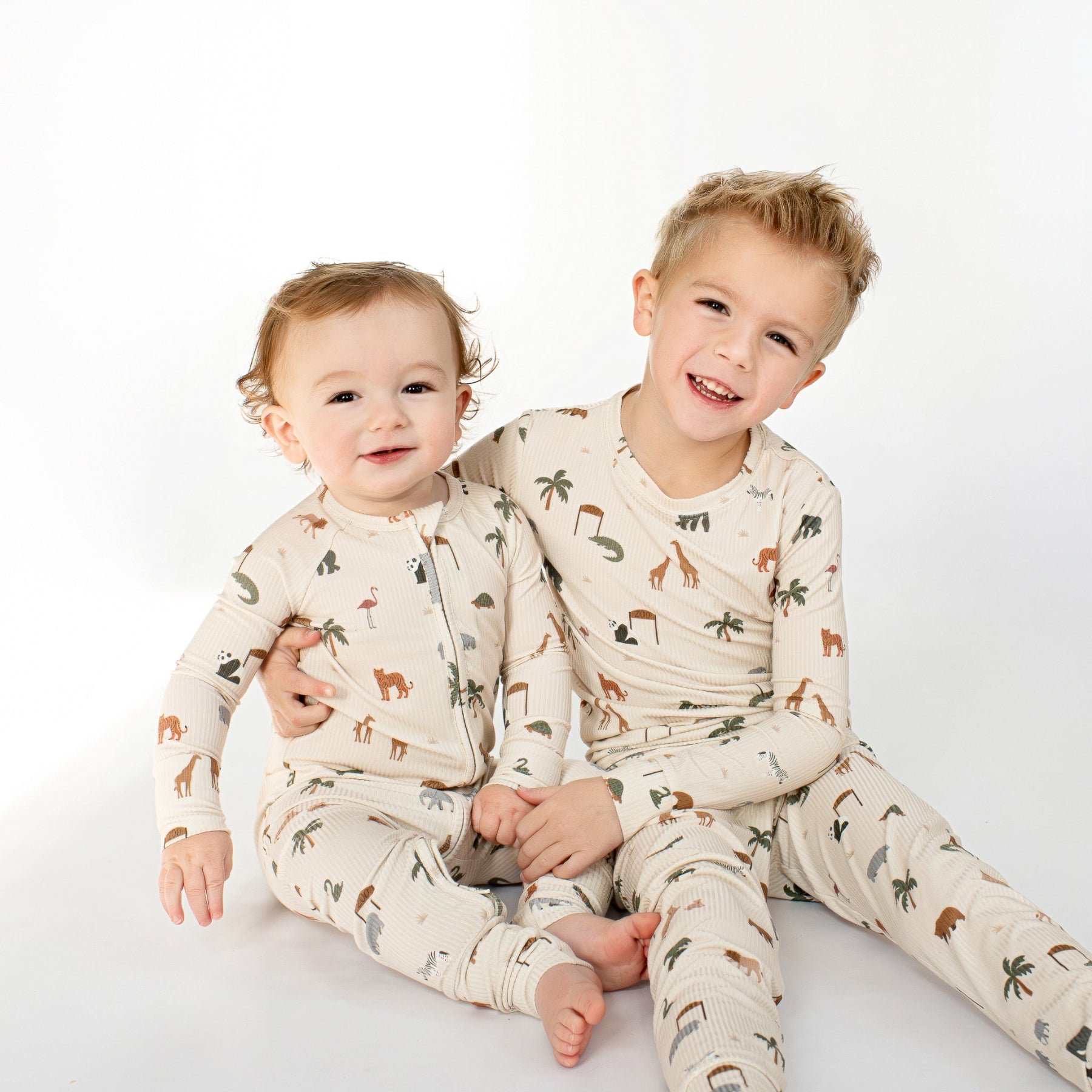 Zoo Day Small Ribbed Zip Romper