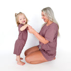 Plum Small Ribbed Shorts Two-Piece Set