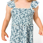 Bluebell Blossoms Small Ribbed Flutter Sleeve Dress