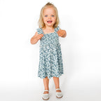 Bluebell Blossoms Small Ribbed Flutter Sleeve Dress