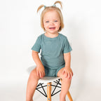 Glacier Blue Small Ribbed Shorts Two-Piece Set