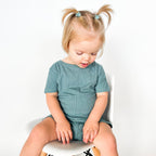 Glacier Blue Small Ribbed Shorts Two-Piece Set