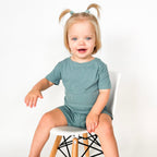 Glacier Blue Small Ribbed Shorts Two-Piece Set