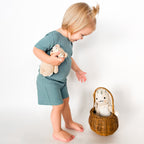 Glacier Blue Small Ribbed Shorts Two-Piece Set