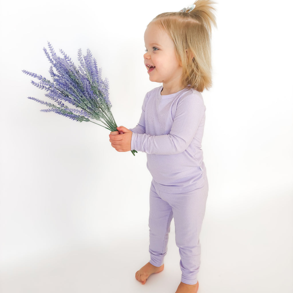 Lavender Small Ribbed Two-Piece Set