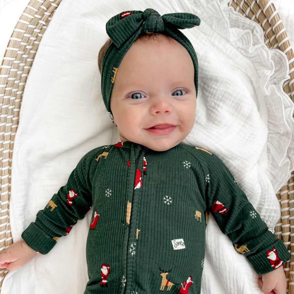 Santa Small Ribbed Zip Romper