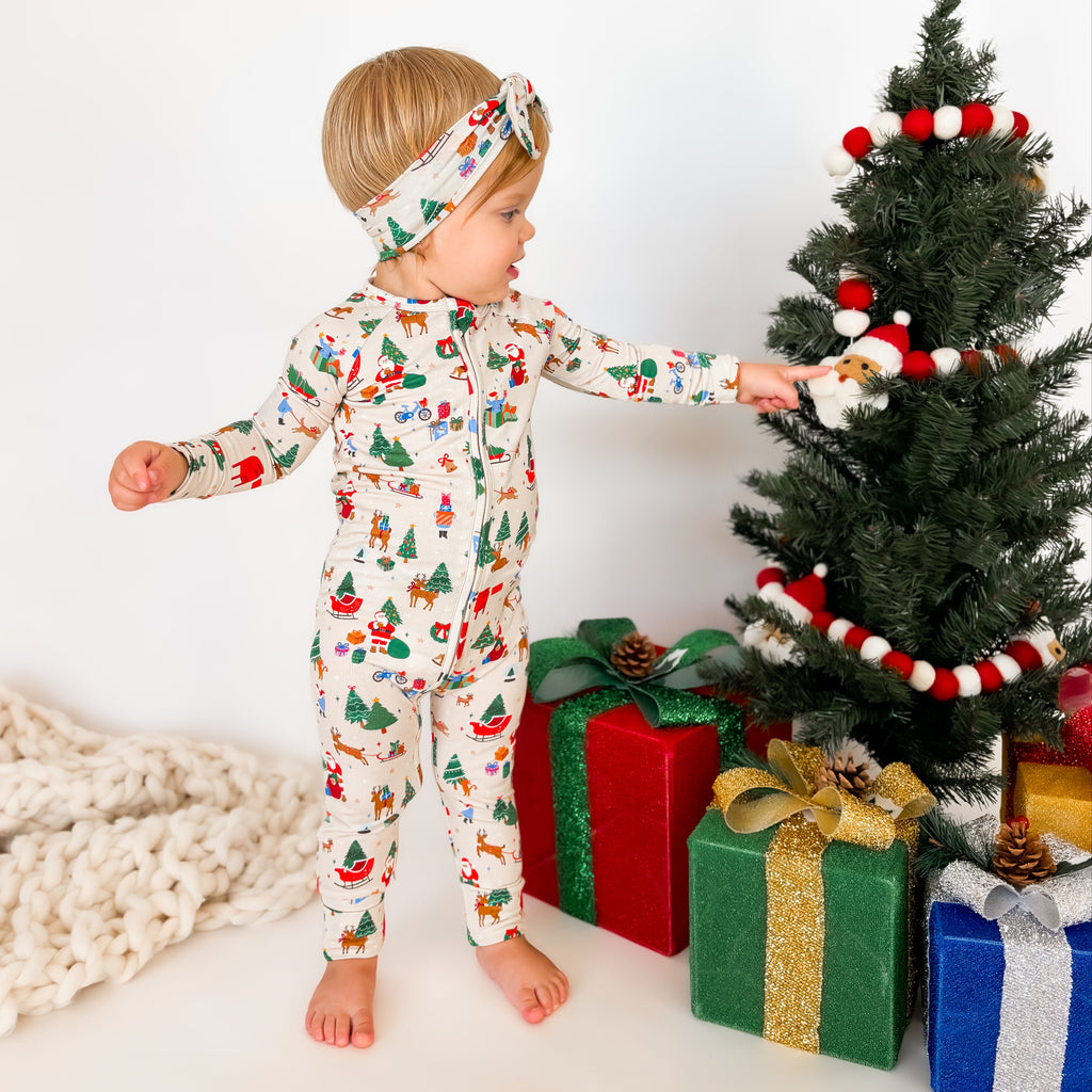 Santa's Workshop Zip Romper