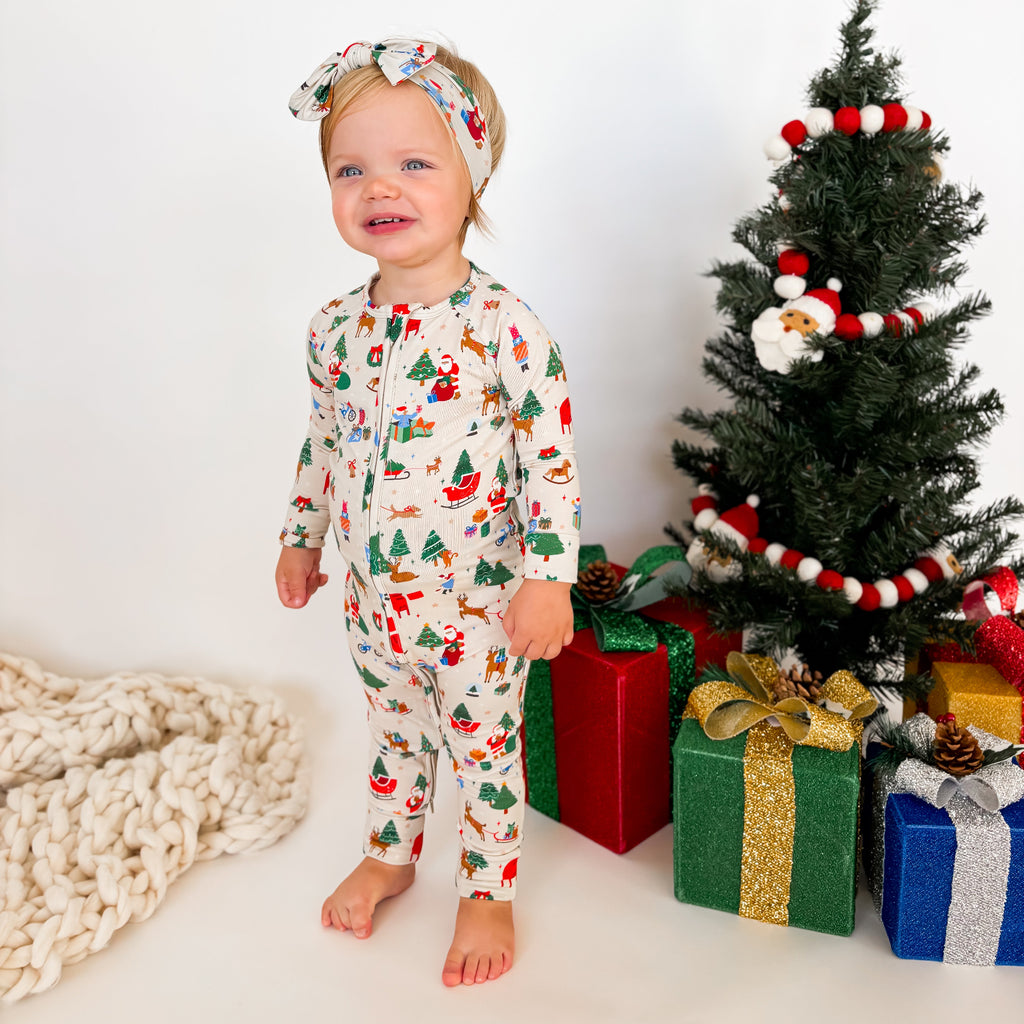 Santa's Workshop Zip Romper