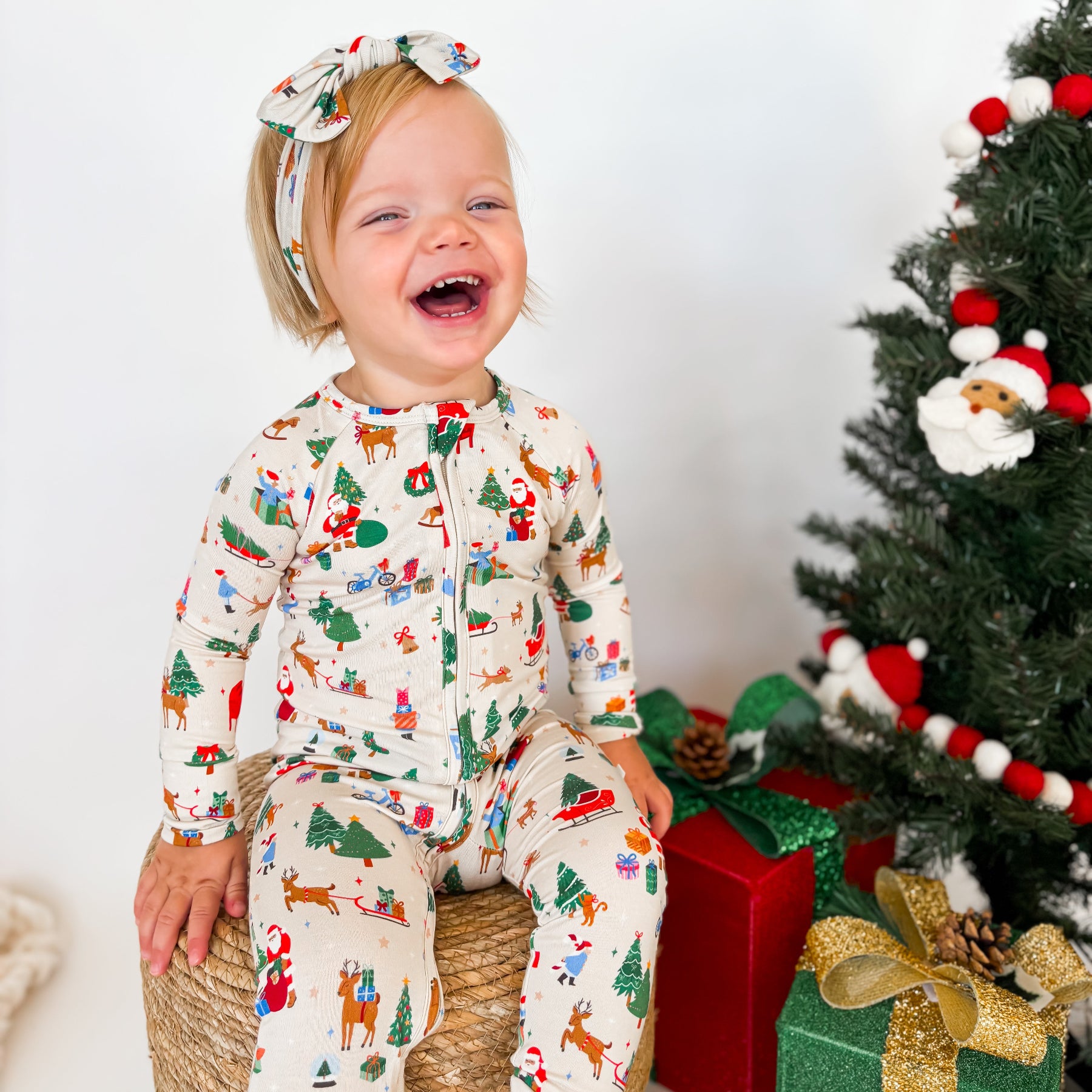 Santa's Workshop Zip Romper