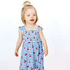 Vintage Cherries Small Ribbed Flutter Sleeve Dress