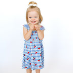 Vintage Cherries Small Ribbed Flutter Sleeve Dress