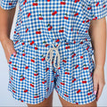 Vintage Cherries Small Ribbed Women's Shorts