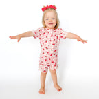 Watermelon Pink Gingham Shorts Two-Piece Set