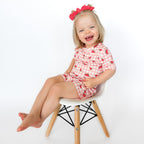Watermelon Pink Gingham Shorts Two-Piece Set